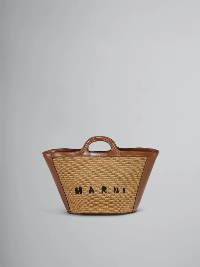 Tropicalia Small Bag In Brown Leather And Raffiaeffect Fabric Women Marni Tropicalia Bag Tropicalia Small Bag In Brown Leather And Raffiaeffect Fabric Women Marni Tropicalia Bag