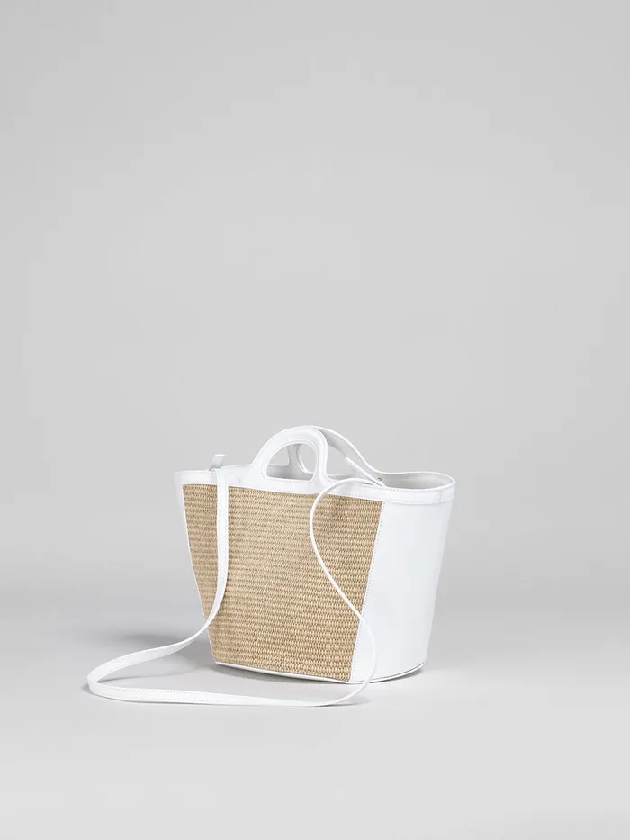 Tropicalia Small Bag In White Leather And Raffiaeffect Fabric Women Marni Tropicalia Bag