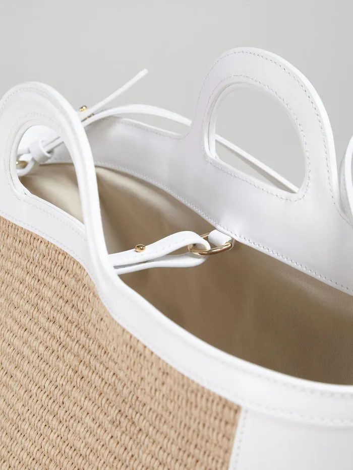 Tropicalia Small Bag In White Leather And Raffiaeffect Fabric Women Marni Tropicalia Bag