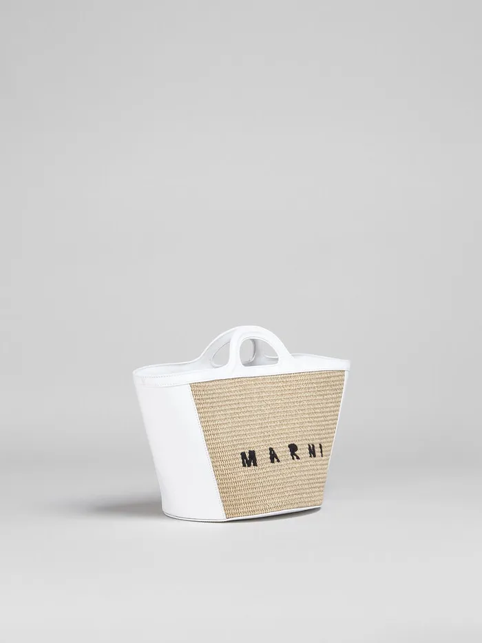 Tropicalia Small Bag In White Leather And Raffiaeffect Fabric Women Marni Tropicalia Bag