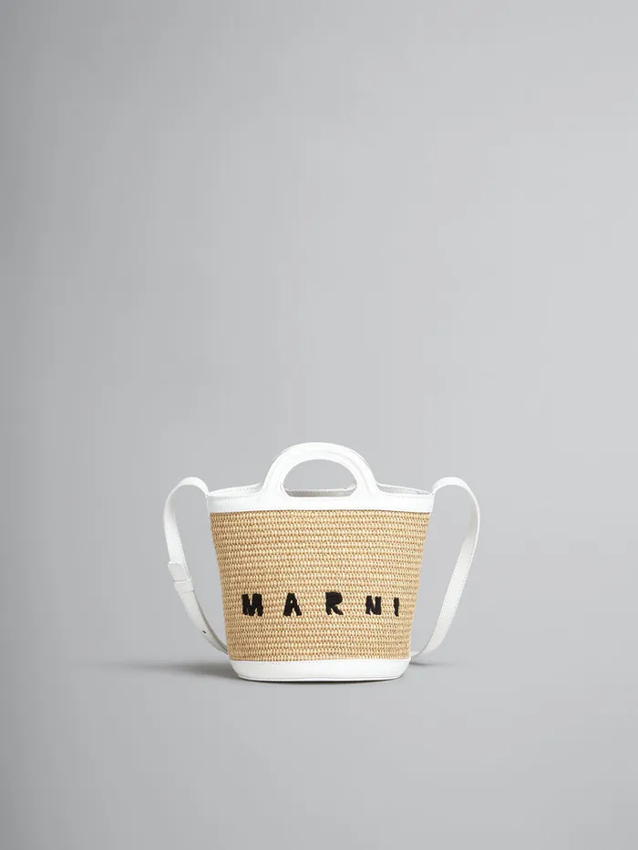 Tropicalia Small Bucket Bag In White Leather And Raffiaeffect Fabric Women Marni Tropicalia Bag Tropicalia Small Bucket Bag In White Leather And Raffiaeffect Fabric Women Marni Tropicalia Bag
