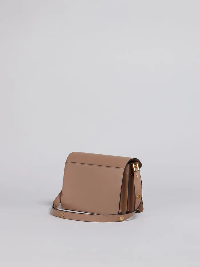 TRUNK Medium Bag In Beige Saffiano Leather Women Marni Shoulder Bags
