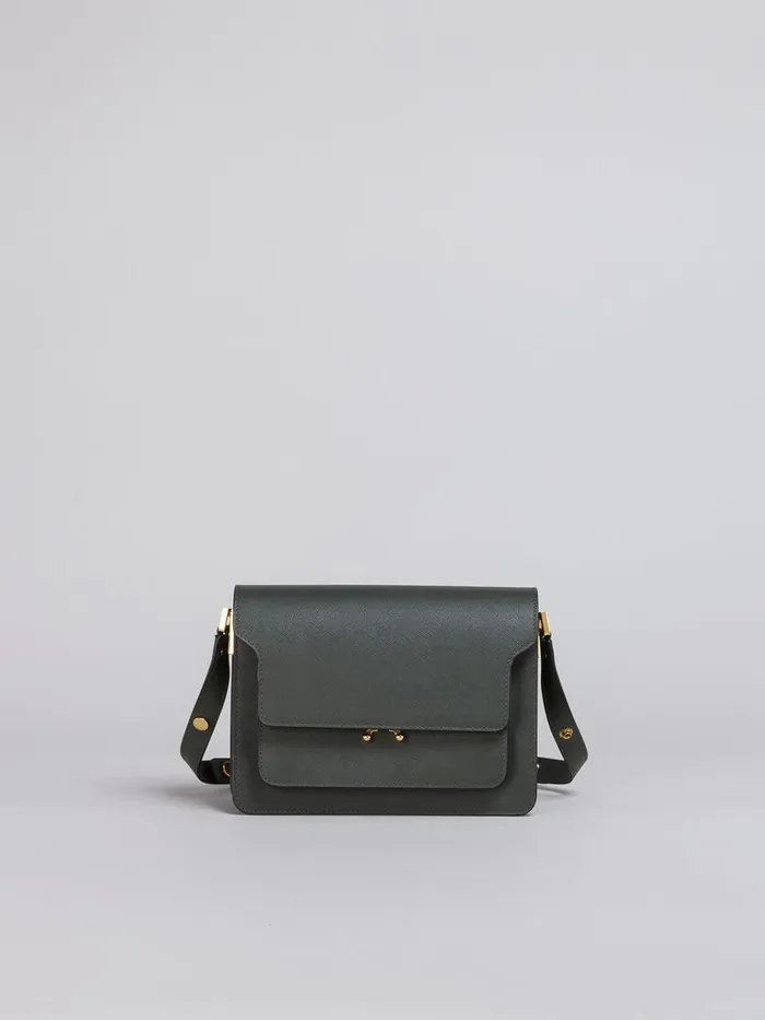 TRUNK Medium Bag In Green Saffiano Leather Women Marni Shoulder Bags
