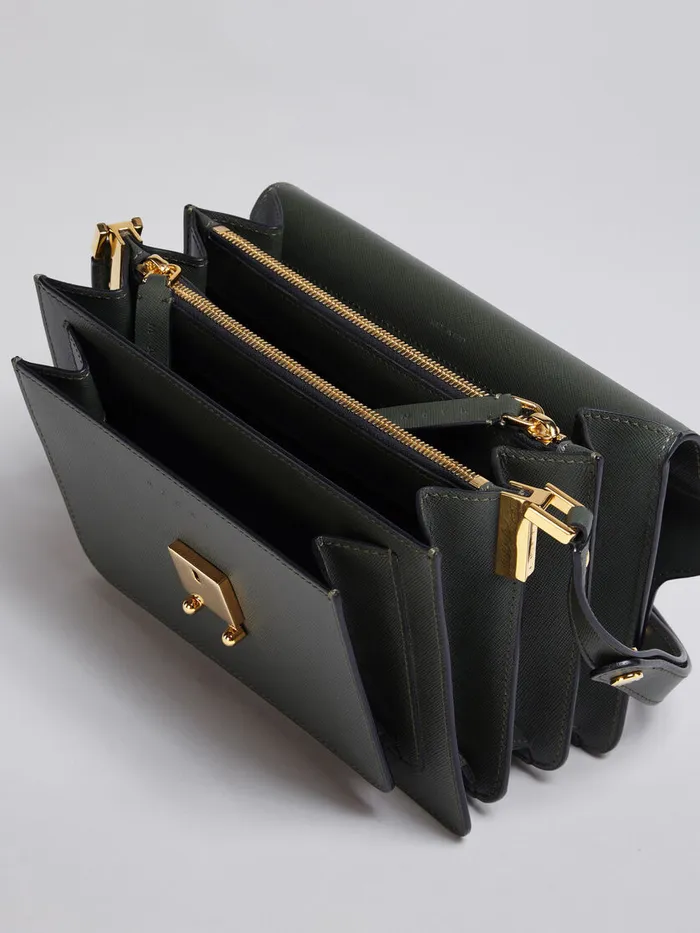 TRUNK Medium Bag In Green Saffiano Leather Women Marni Shoulder Bags