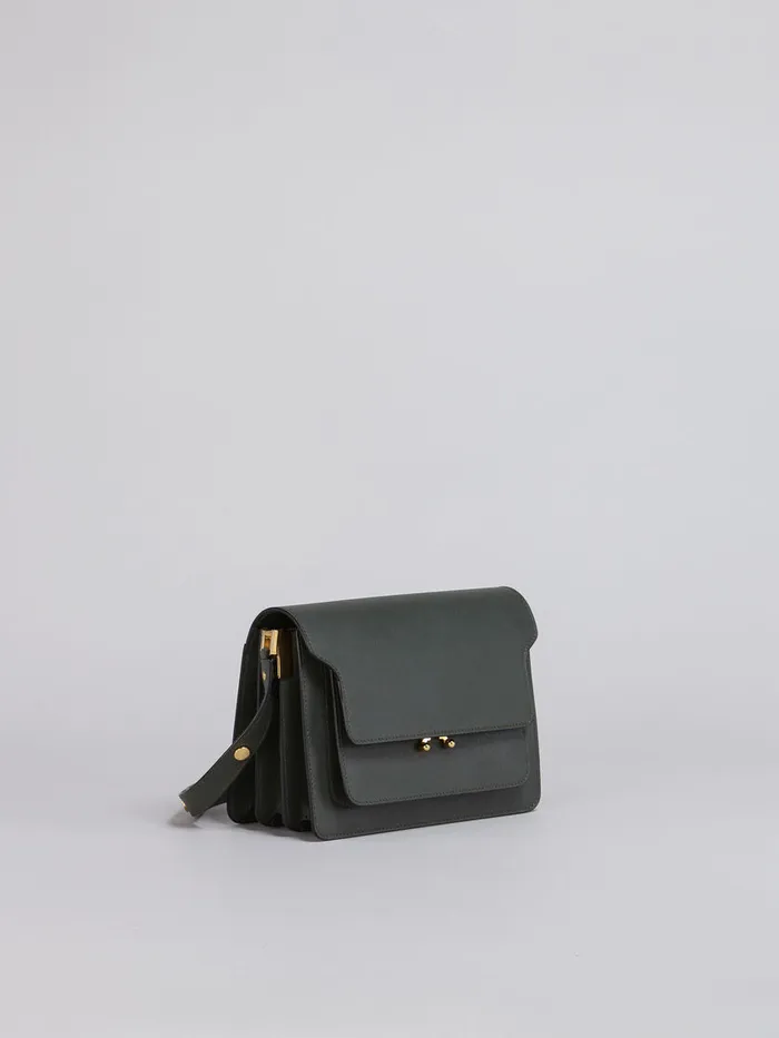 TRUNK Medium Bag In Green Saffiano Leather Women Marni Shoulder Bags