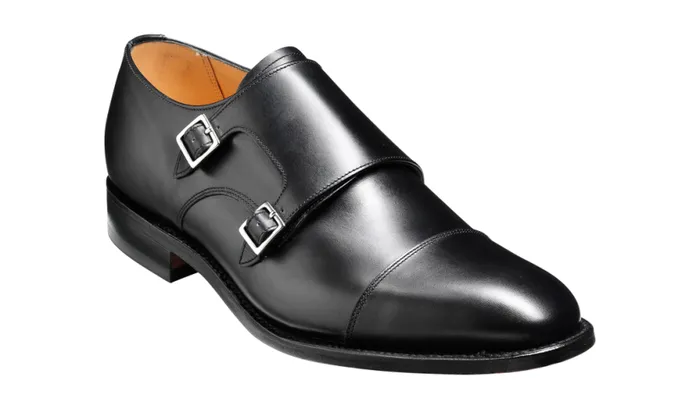 Tunstall 8211 Black Calf Mens Barker Shoes Monk Straps
