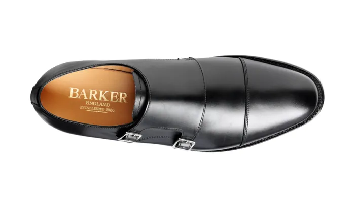 Tunstall 8211 Black Calf Mens Barker Shoes Monk Straps