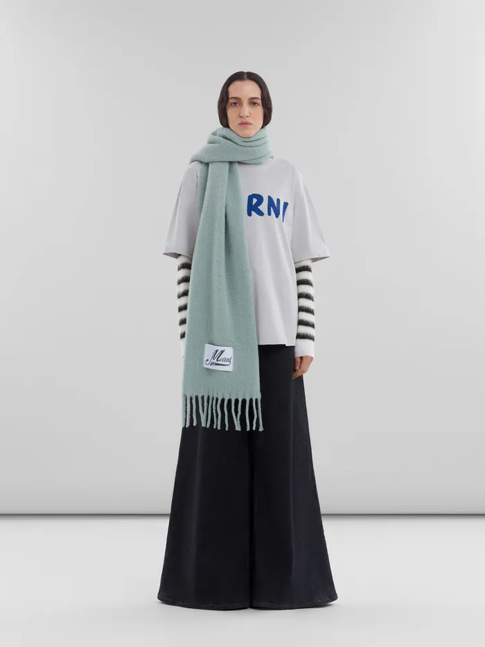 Turquoise Alpaca Scarf Women Marni Scarves