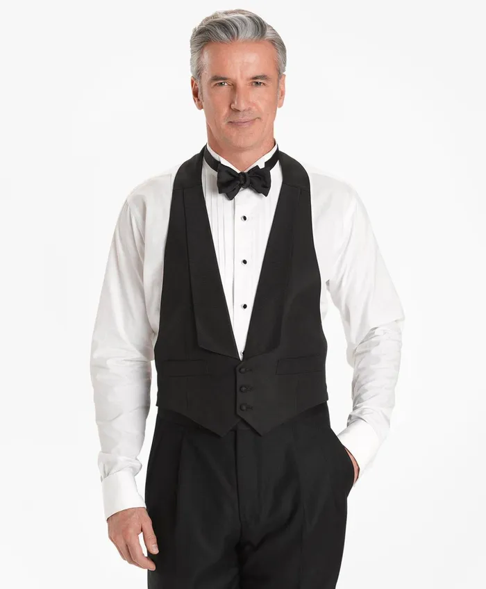 Tuxedo Shop Men Brooks Brothers Barathea Backless Vest Black
