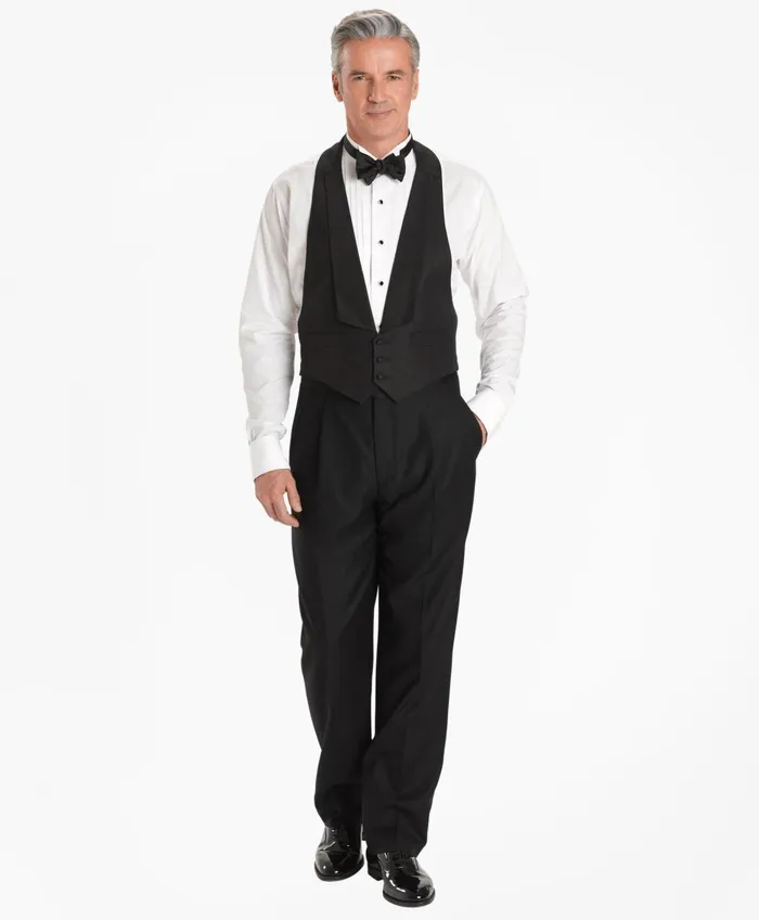 Tuxedo Shop Men Brooks Brothers Barathea Backless Vest Black Tuxedo Shop Men Brooks Brothers Barathea Backless Vest Black