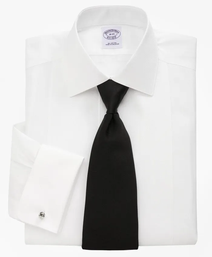 Tuxedo Shop Men Brooks Brothers BibFront Spread Collar Tuxedo Shirt White