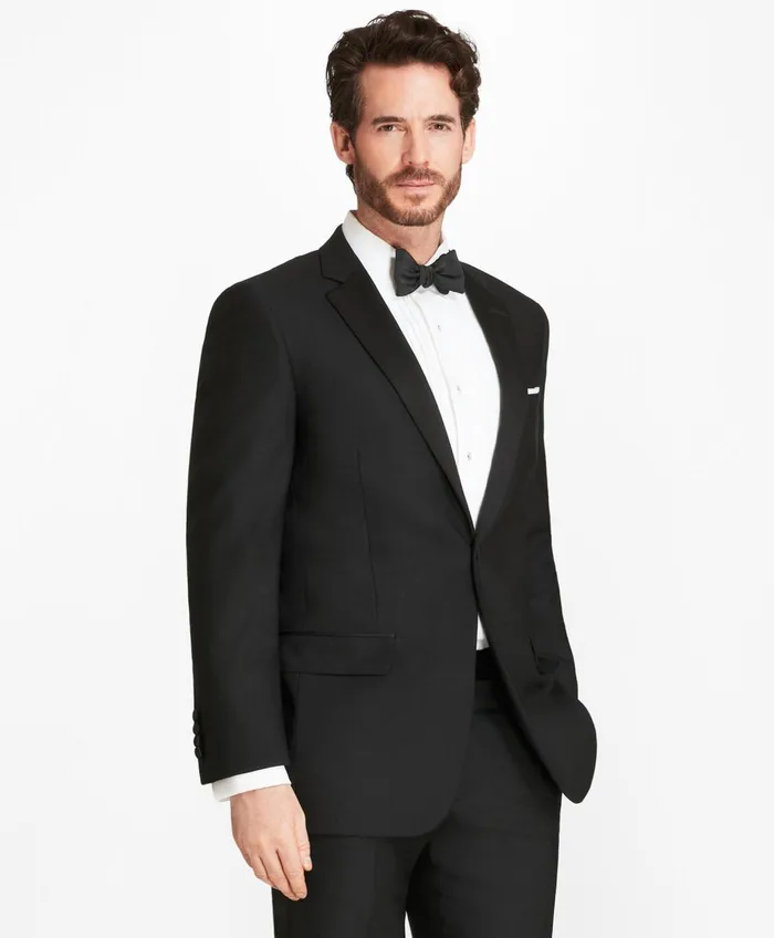 Tuxedo Shop Men Brooks Brothers Madison Fit OneButton 1818 Tuxedo Black