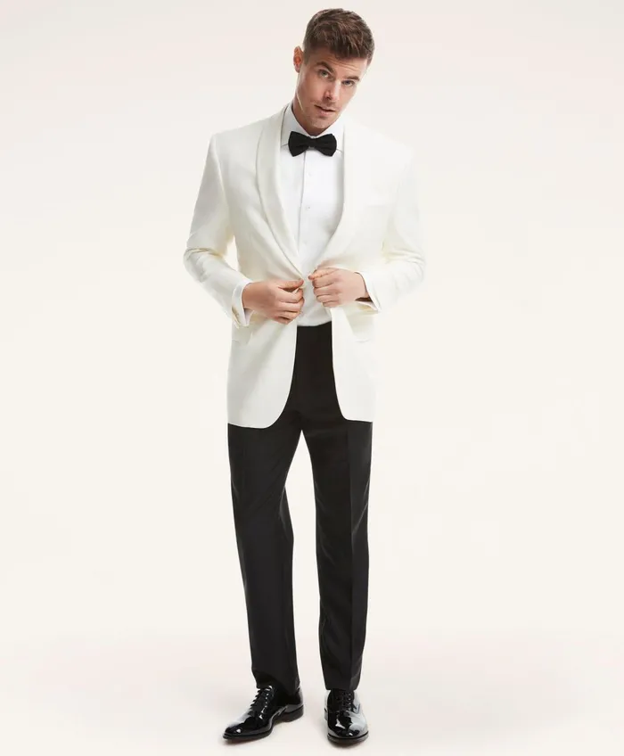 Tuxedo Shop Men Brooks Brothers Madison Fit Wool Tuxedo Jacket White