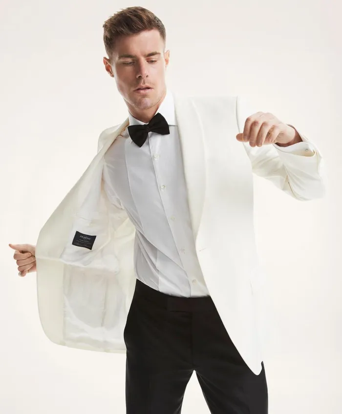 Tuxedo Shop Men Brooks Brothers Madison Fit Wool Tuxedo Jacket White