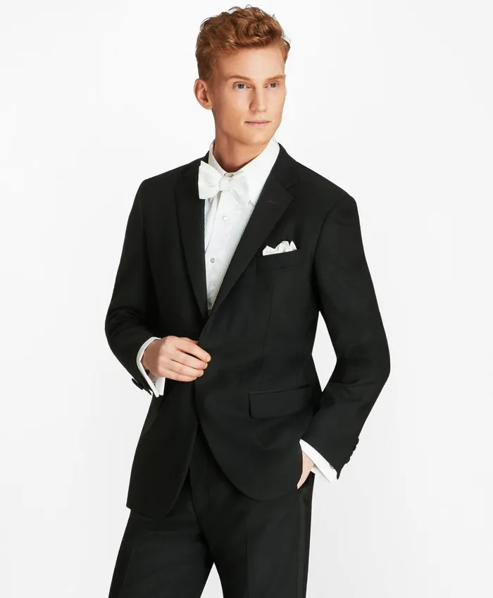 Tuxedo Shop Men Brooks Brothers Milano Fit OneButton 1818 Tuxedo Black