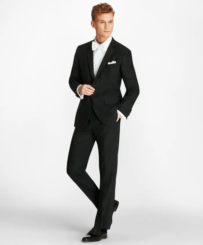 Tuxedo Shop Men Brooks Brothers Milano Fit OneButton 1818 Tuxedo Black