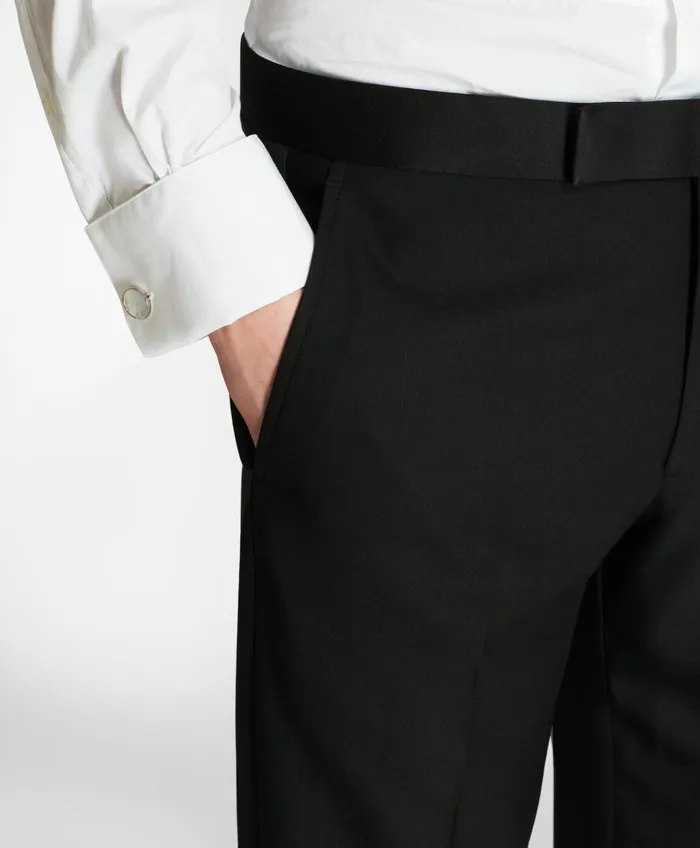 Tuxedo Shop Men Brooks Brothers Milano Fit OneButton 1818 Tuxedo Black