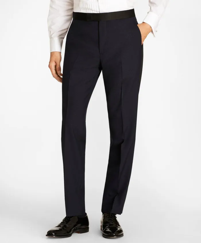 Tuxedo Shop Men Brooks Brothers Regent Fit OneButton Jacquard Tuxedo Navy