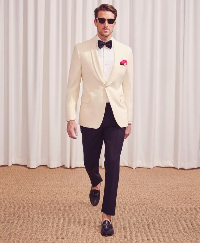 Tuxedo Shop Men Brooks Brothers Regent Fit Wool Tuxedo Jacket White