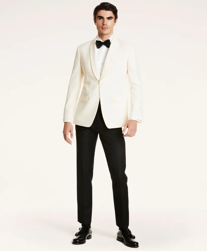 Tuxedo Shop Men Brooks Brothers Regent Fit Wool Tuxedo Jacket White