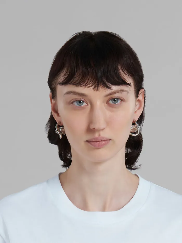 Twisted Hoop Earrings With Rhinestone Details Women Marni Earrings