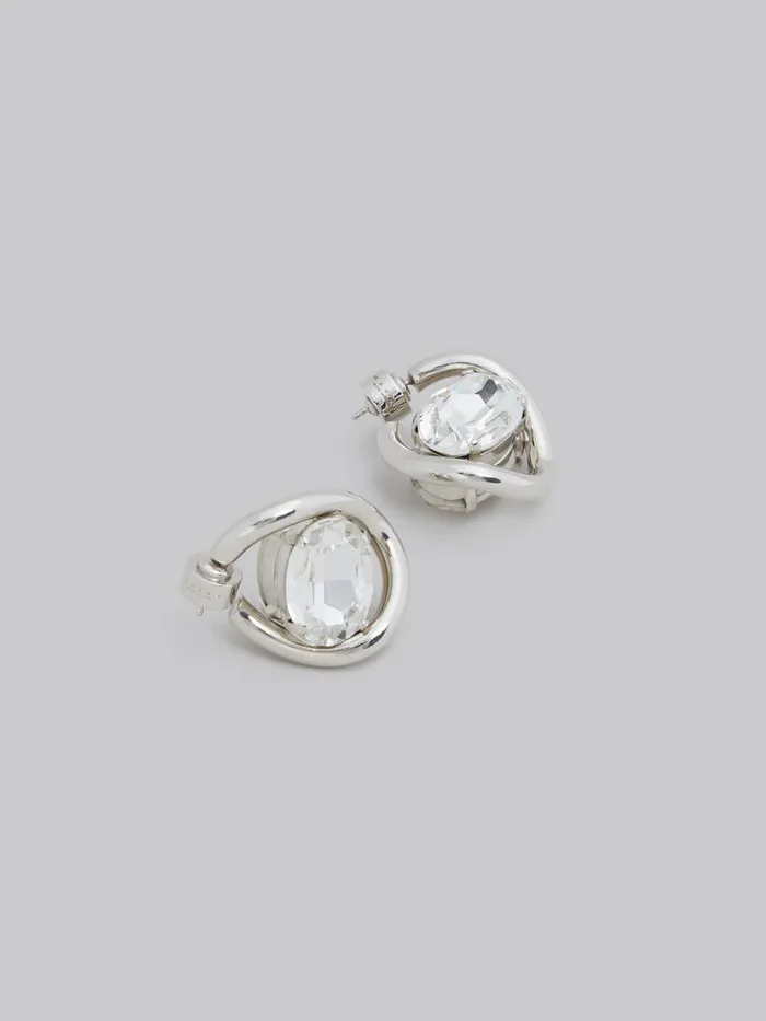 Twisted Hoop Earrings With Rhinestone Details Women Marni Earrings
