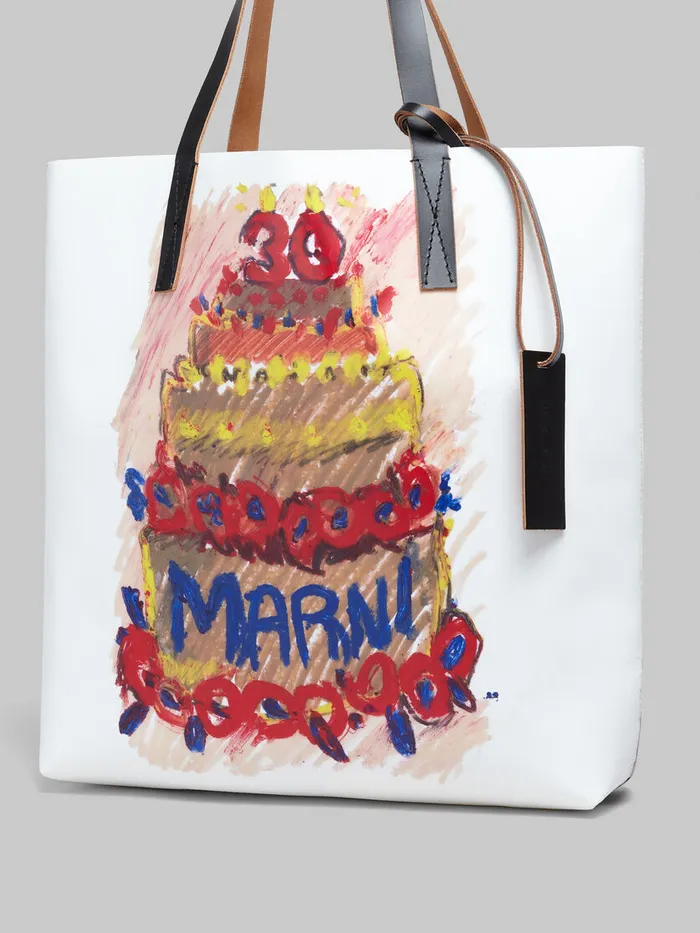 Two Tone Tribeca Tote With Marni 30th Anniversary Print Women Marni Tote Bags