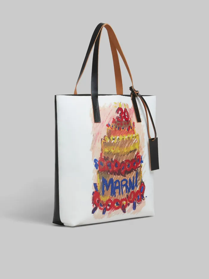 Two Tone Tribeca Tote With Marni 30th Anniversary Print Women Marni Tote Bags
