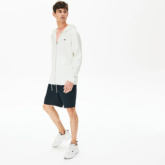 TwoTone ZipUp Jacket White Mens Lacoste Jackets and Coats Online Outlet Store