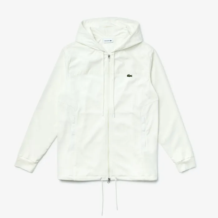 TwoTone ZipUp Jacket White Mens Lacoste Jackets and Coats Online Outlet Store