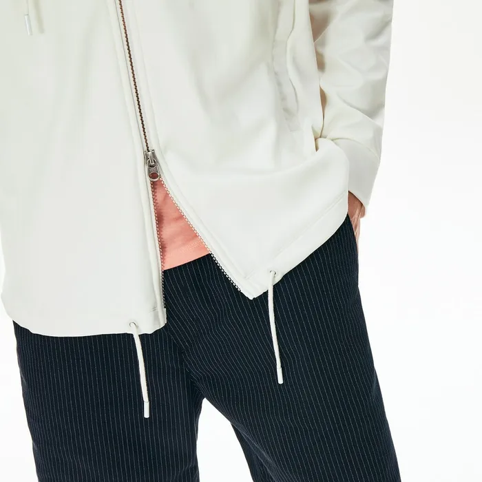 TwoTone ZipUp Jacket White Mens Lacoste Jackets and Coats Online Outlet Store