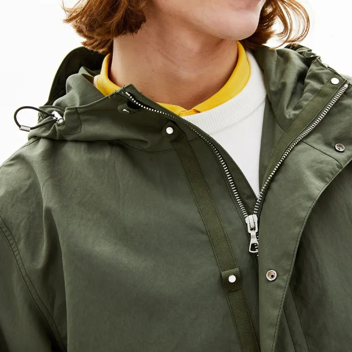 UltraLight Hooded Long Parka Khaki Green Mens Lacoste Jackets and Coats Online Outlet Store