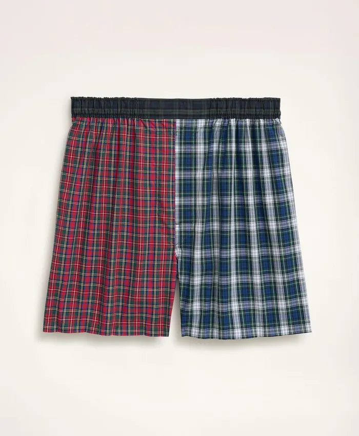 Underwear Men Brooks Brothers Cotton Broadcloth Fun Plaid Boxers Multi