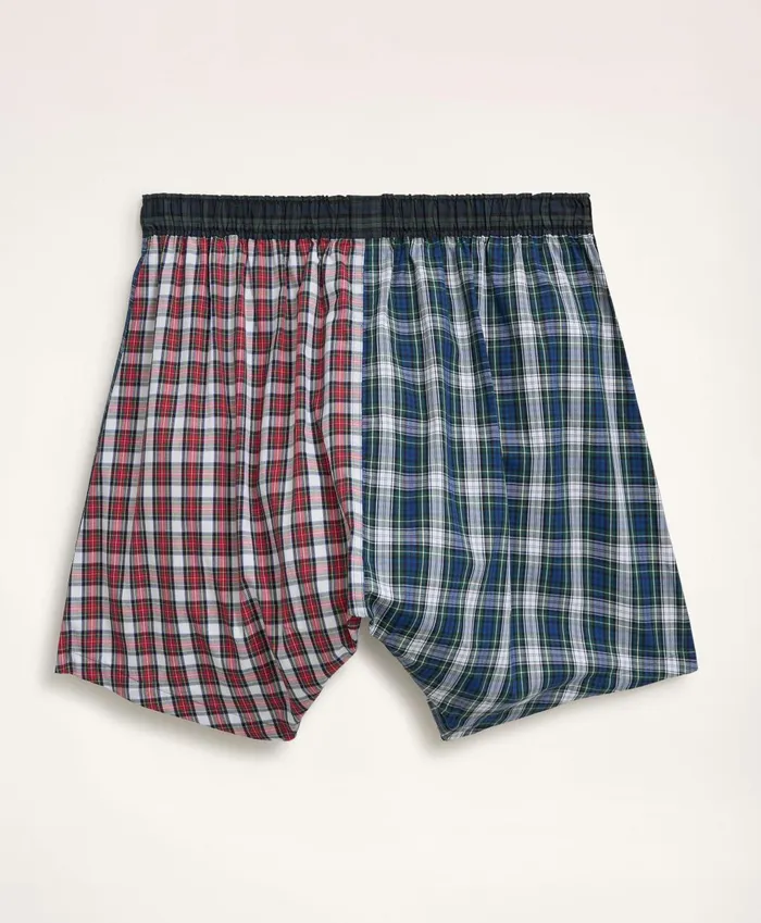 Underwear Men Brooks Brothers Cotton Broadcloth Fun Plaid Boxers Multi