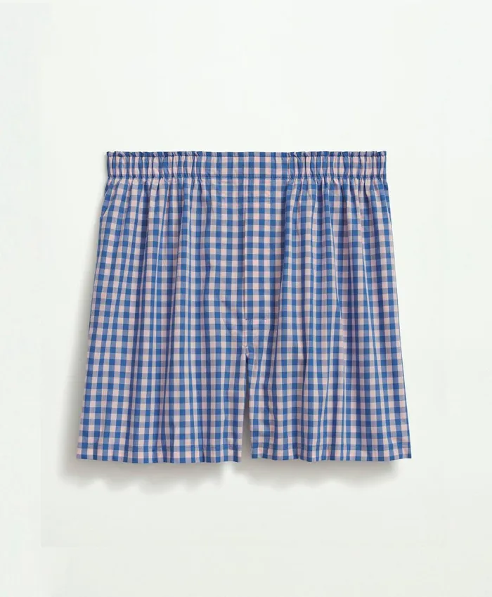 Underwear Men Brooks Brothers Cotton Broadcloth Gingham Boxers Pink
