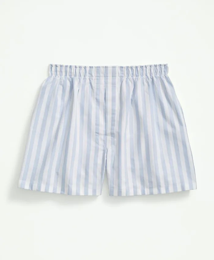 Underwear Men Brooks Brothers Cotton Oxford Stripe Boxers Light Blue