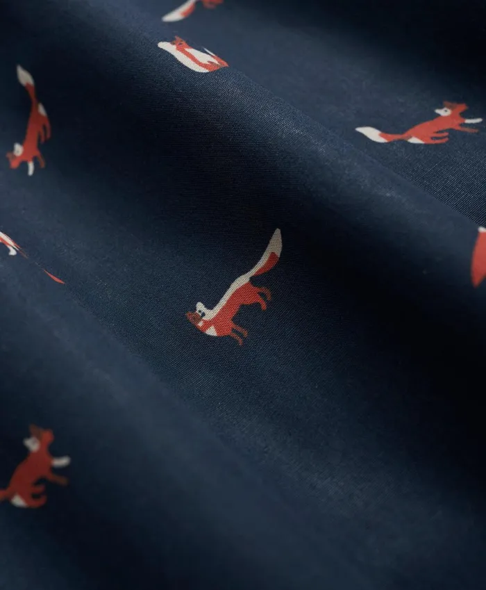 Underwear Men Brooks Brothers Cotton Poplin Fox Print Boxers Navy Multi