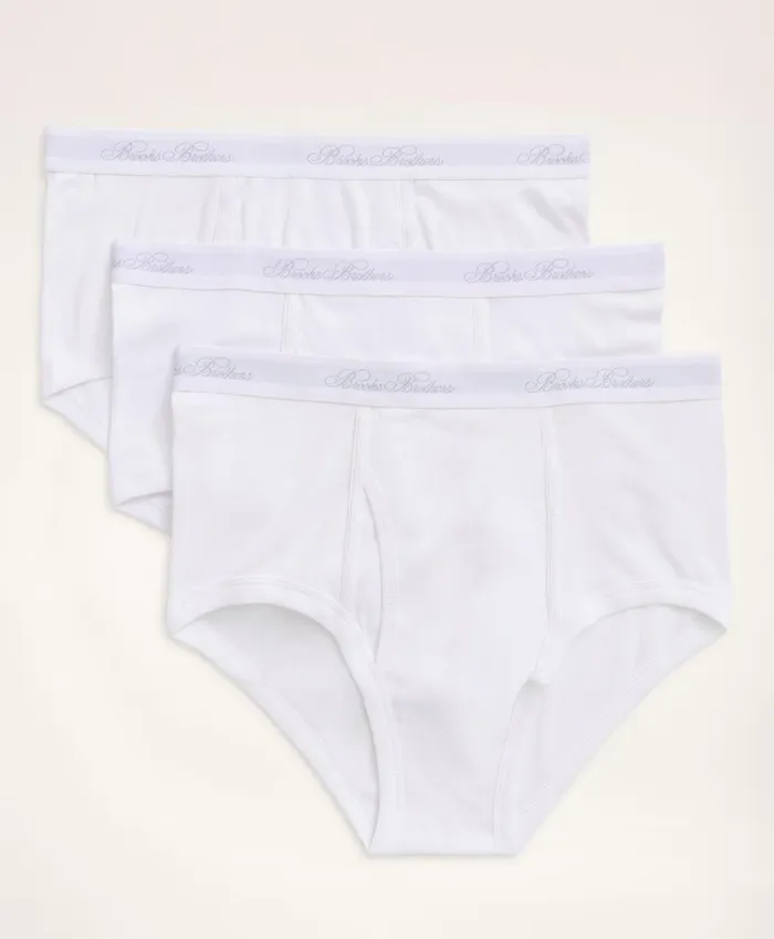 Underwear Men Brooks Brothers Supima Cotton Briefs3 Pack White
