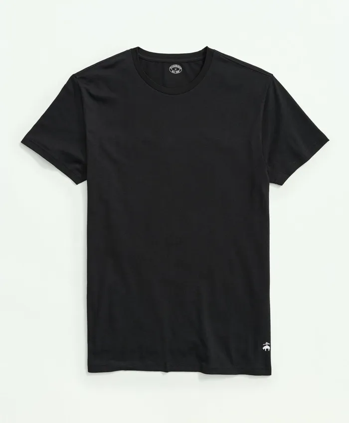 Underwear Men Brooks Brothers Supima Cotton Crewneck 3 Pack TShirts Black