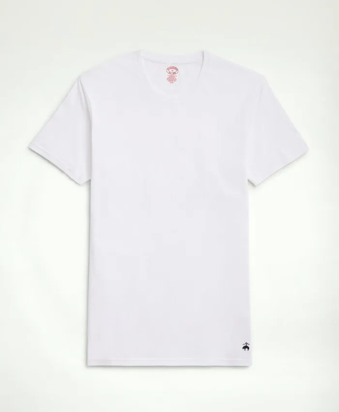 Underwear Men Brooks Brothers Supima Cotton Crewneck 3 Pack TShirts White