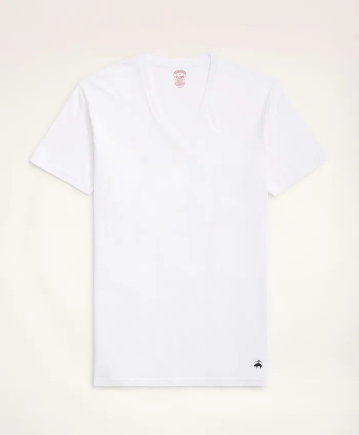 Underwear Men Brooks Brothers Supima Cotton VNeck Undershirt3 Pack White