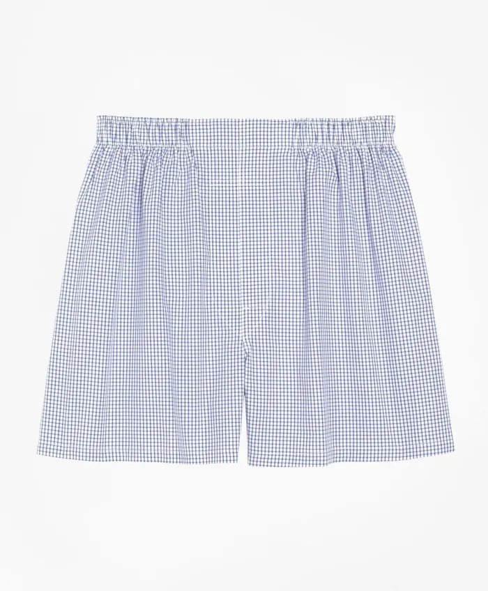 Underwear Men Brooks Brothers Traditional Fit Small Check Boxers Navy