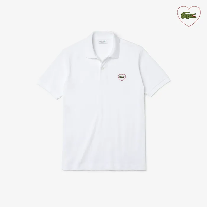Unisex L1212 Polo Merci in Cotton Piqu White Womens Lacoste Polos Store