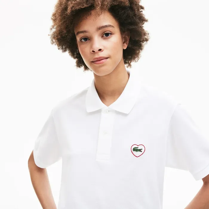 Unisex L1212 Polo Merci in Cotton Piqu White Womens Lacoste Polos Store