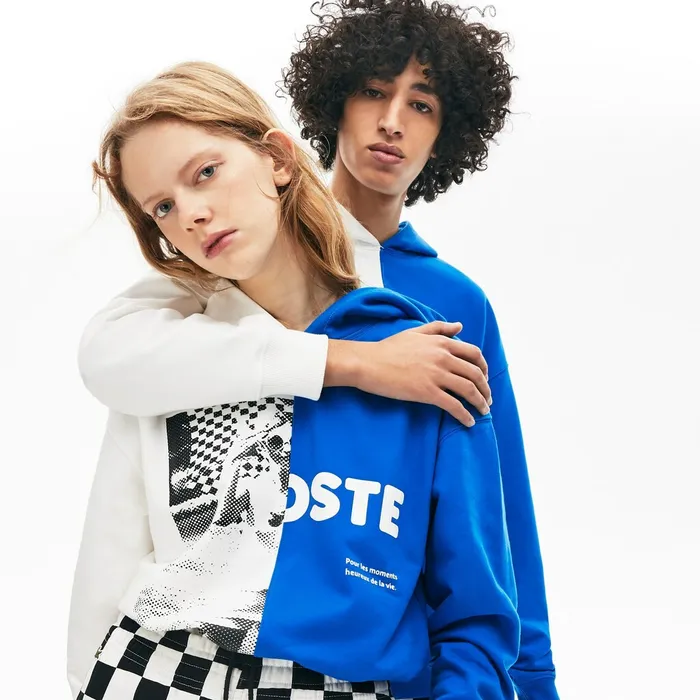 Unisex LIVE BiColor Print Fleece Sweatshirt WhiteBlue Womens Lacoste Sweaters and Sweatshirts Gift for Friend Unisex LIVE BiColor Print Fleece Sweatshirt WhiteBlue Womens Lacoste Sweaters and Sweatshirts Gift for Friend