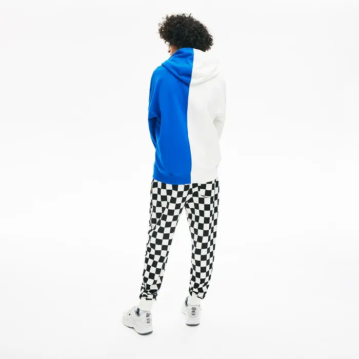 Unisex LIVE BiColor Print Fleece Sweatshirt WhiteBlue Womens Lacoste Sweaters and Sweatshirts Gift for Friend