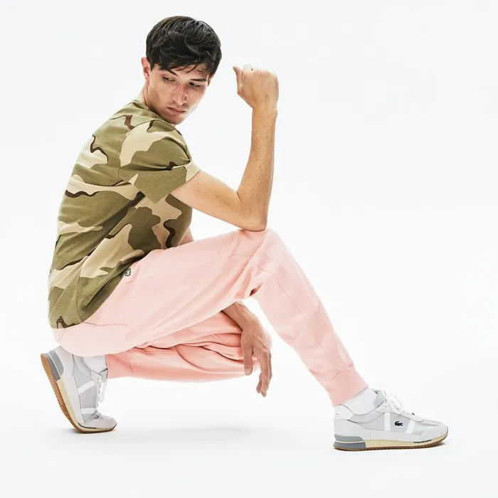 Unisex LIVE Cotton Fleece Sweatpants Light Pink Mens Lacoste Pants and Shorts USA