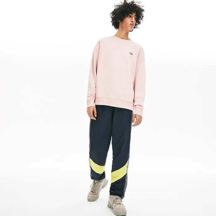 Unisex LIVE Cotton Fleece Sweatshirt Light Pink Mens Lacoste Sweatshirts For Sale Online
