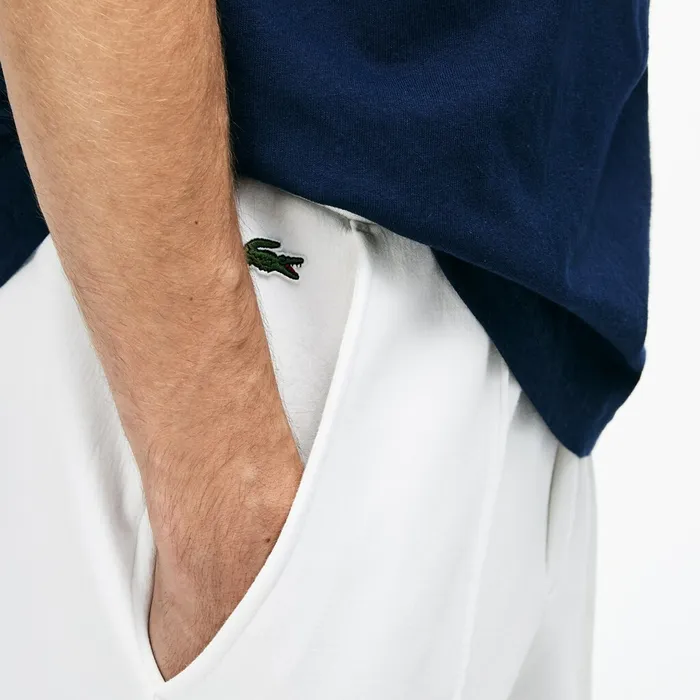 Unisex LIVE Embroidered Fleece Urban Jogging Pants WhiteBlack Mens Lacoste Pants and Shorts Online Outlet Store