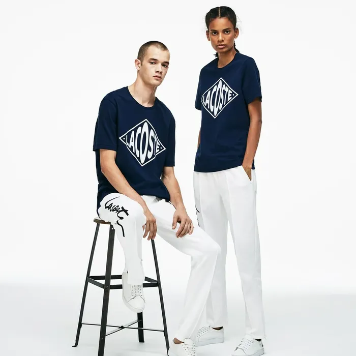 Unisex LIVE Embroidered Fleece Urban Jogging Pants WhiteBlack Mens Lacoste Pants and Shorts Online Outlet Store